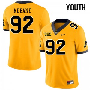 Youth AJ Mebane Gold Appalachian State #92 Jersey 268915-346