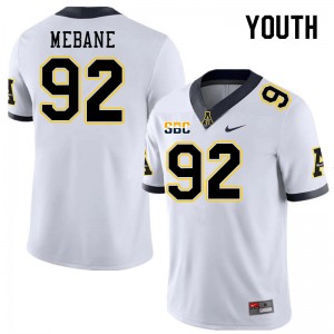 Youth AJ Mebane White Appalachian State University #92 Jersey 157209-687