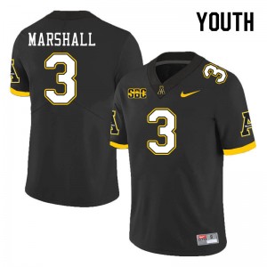 Youth Ahmani Marshall Black Appalachian State University #3 Jersey 363782-828