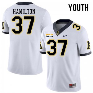 Youth Andre Hamilton White Appalachian State Mountaineers #37 Jersey 391662-937