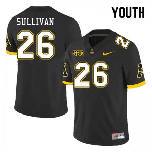 Youth Caden Sullivan Black Appalachian State #26 Jersey 771888-550