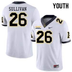 Youth Caden Sullivan White Appalachian State #26 Jersey 312893-824