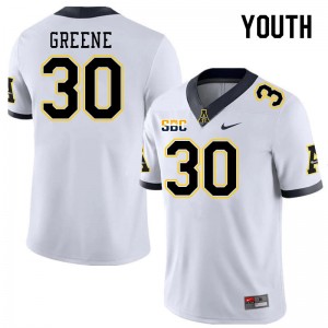Youth Carter Greene White Appalachian State #30 Jersey 147746-911