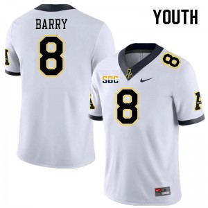 Youth Connor Barry White Appalachian State #8 Jersey 937896-287