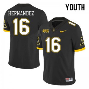 Youth David Hernandez Black Appalachian State Mountaineers #16 Jersey 997682-709