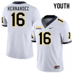 Youth David Hernandez White Appalachian State University #16 Jersey 893454-442