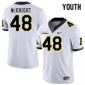 Youth Deshawn McKnight White Appalachian State Mountaineers #48 Jersey 870224-345