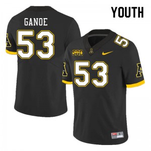 Youth Jake Ganoe Black Appalachian State Mountaineers #53 Jersey 922296-647