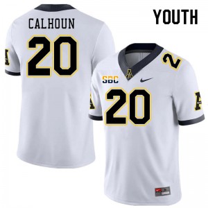Youth Jaylon Calhoun White Mountaineers #20 Jersey 294737-274