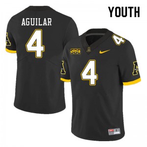 Youth Joey Aguilar Black Appalachian State Mountaineers #4 Jersey 407197-768