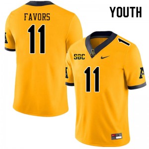 Youth Jordan Favors Gold Appalachian State University #11 Jersey 264272-396