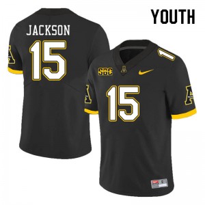 Youth Makai Jackson Black Appalachian State #15 Jersey 932334-212