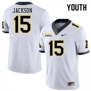 Youth Makai Jackson White Appalachian State University #15 Jersey 245445-570