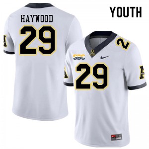 Youth Maquel Haywood White Appalachian State Mountaineers #29 Jersey 295646-100