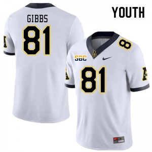 Youth Miller Gibbs White Appalachian State Mountaineers #81 Jersey 795910-757