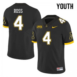 Youth Nick Ross Black Appalachian State #4 Jersey 916779-380
