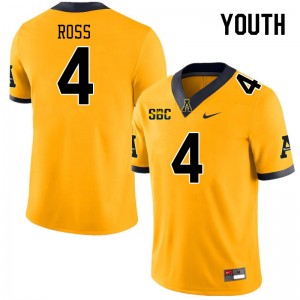 Youth Nick Ross Gold Appalachian State University #4 Jersey 308159-740