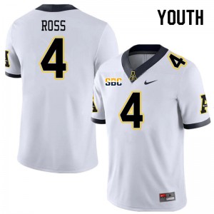 Youth Nick Ross White Appalachian State Mountaineers #4 Jersey 771111-823