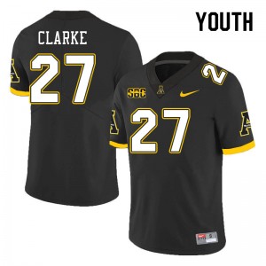 Youth Ronald Clarke Black Appalachian State Mountaineers #27 Jersey 152753-731