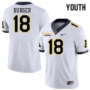 Youth Ryan Burger White Appalachian State Mountaineers #18 Jersey 782890-470