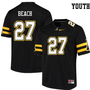 Youth A.J. Beach Black Appalachian State Mountaineers #27 Jersey 124060-711