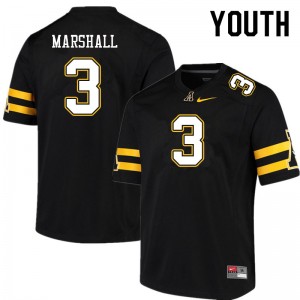 Youth Ahmani Marshall Black Appalachian State #3 Jersey 511217-138