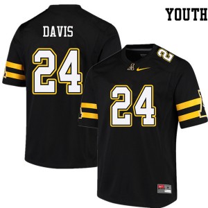 Youth Akeem Davis Black Appalachian State Mountaineers #24 Jersey 961866-566