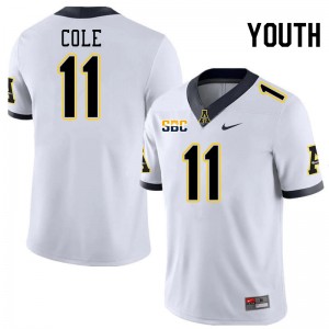Youth Avarion Cole White Appalachian State University #11 Jersey 867509-830