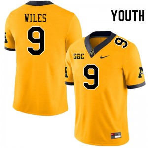 Youth Billy Wiles Gold Appalachian State Mountaineers #9 Jersey 113948-879