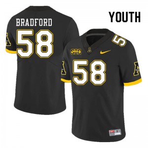 Youth Blake Bradford Black Appalachian State Mountaineers #58 Jersey 178082-248