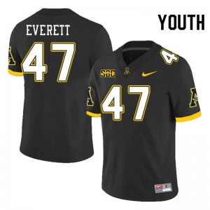 Youth Carter Everett Black Appalachian State Mountaineers #47 Jersey 994683-252