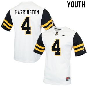 Youth Daetrich Harrington White Appalachian State Mountaineers #4 Jersey 174353-984