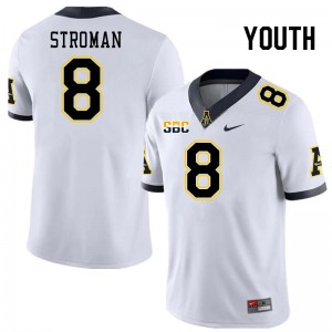 Youth Dalton Stroman White Appalachian State #8 Jersey 166886-667