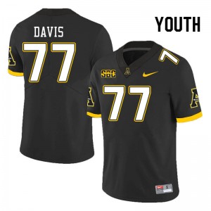 Youth Daniel Davis Black Appalachian State University #77 Jersey 817034-344