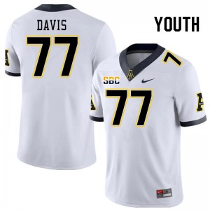 Youth Daniel Davis White Appalachian State Mountaineers #77 Jersey 483794-634