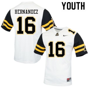Youth David Hernandez White Appalachian State University #16 Jersey 656186-784