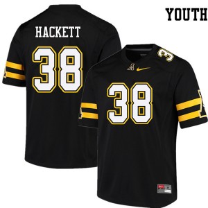 Youth Dino Hackett Black Appalachian State University #38 Jersey 280763-137