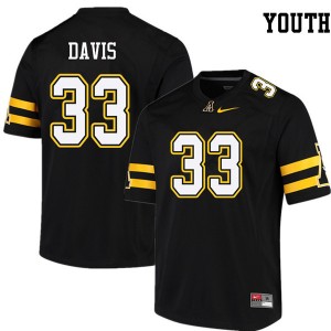 Youth Edward Davis Black Appalachian State Mountaineers #33 Jersey 346341-913