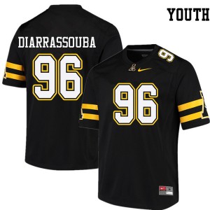 Youth Elijah Diarrassouba Black Appalachian State Mountaineers #96 Jersey 813087-550