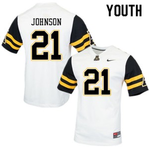 Youth Elijah Johnson White Appalachian State #21 Jersey 167188-630