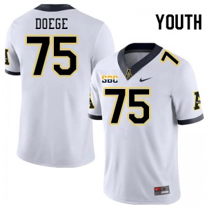 Youth Felix Doege White Appalachian State #75 Jersey 894192-556