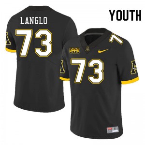 Youth Garner Langlo Black Appalachian State University #73 Jersey 299087-304