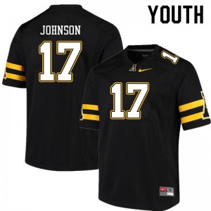 Youth Isaac Johnson Black Appalachian State Mountaineers #17 Jersey 730498-225