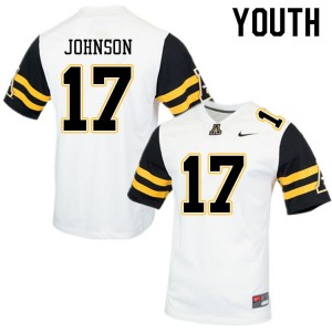 Youth Isaac Johnson White Appalachian State #17 Jersey 655979-449
