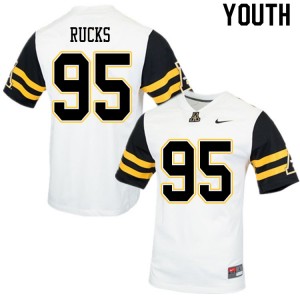 Youth Jamar Rucks White Appalachian State #95 Jersey 770254-993