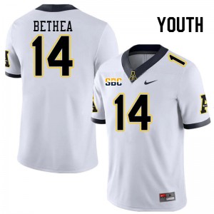 Youth Jayden Bethea White Appalachian State Mountaineers #14 Jersey 247729-261