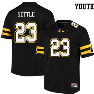 Youth John Settle Black Appalachian State #23 Jersey 989573-603