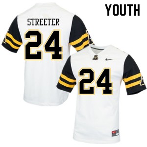 Youth Jonathan Streeter White Appalachian State Mountaineers #24 Jersey 532949-265