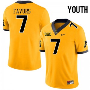 Youth Jordan Favors Gold Appalachian State Mountaineers #7 Jersey 430219-657