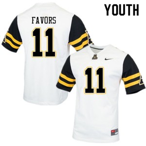 Youth Jordan Favors White Appalachian State Mountaineers #11 Jersey 913878-275